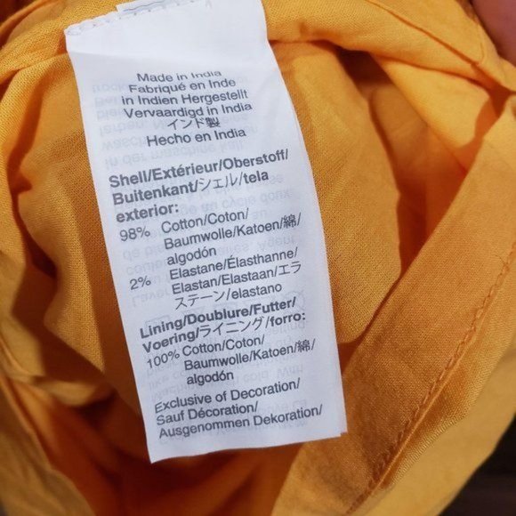 J. Crew Factory NWT embroidered scalloped yellow dress woman's size 6 - Picture 11 of 13